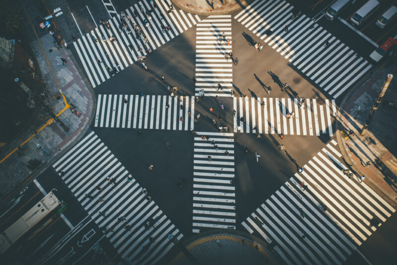 Ginza Cross in Tokyo. View from above