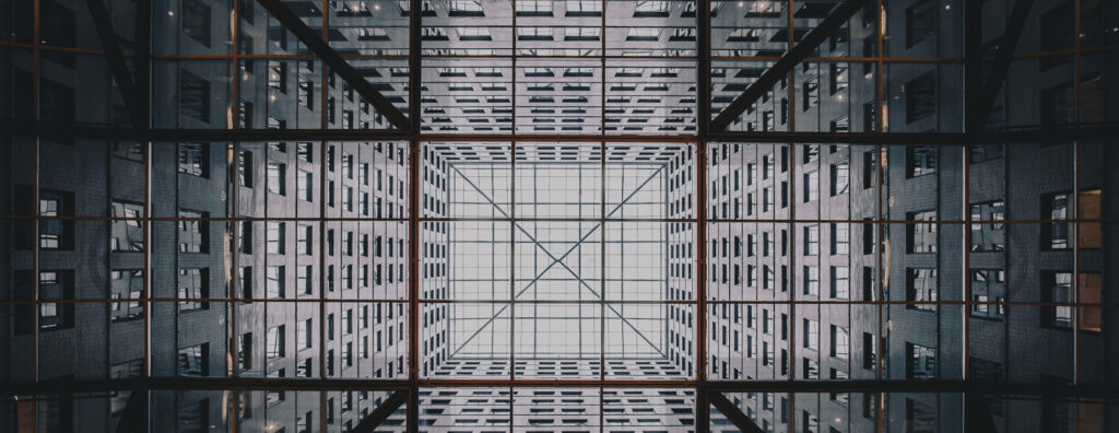 View of a building looking up